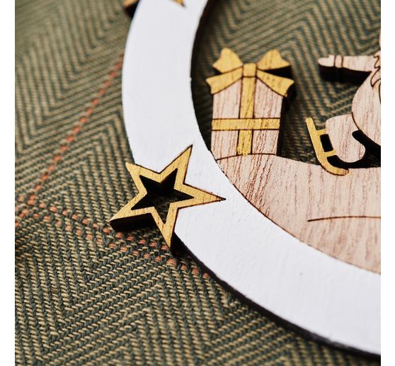 VBS Wooden decoration pendant "Gnome", set of 2