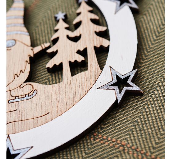 VBS Wooden decoration pendant "Gnome", set of 2