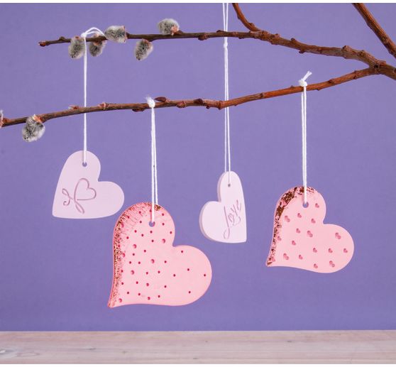 Set di stampo per colata in silicone pendenti decorativi "Love", 4 motivi
