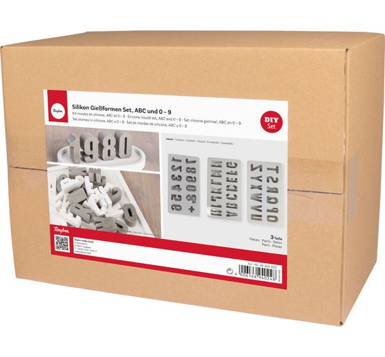 Silicone casting mould set "ABC & 0-9"