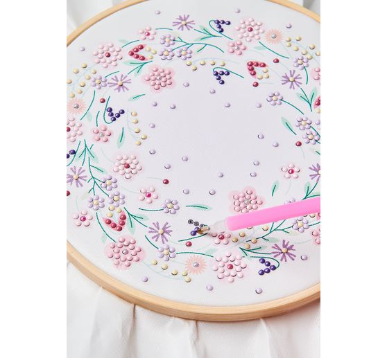 Diamond Painting Set "Sparkling wreath of flowers"