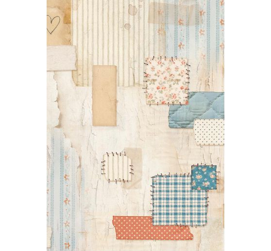 Motif straw silk backgrounds "Family", set of 8