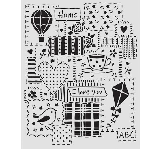 Stencil "Family - Patchwork"