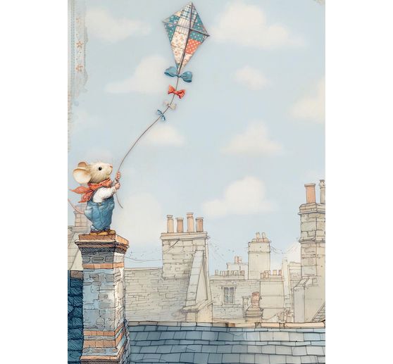 Motivo in paglia di seta assortimento "Family", set di 8 pezzi