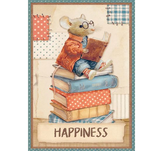 Motivo in paglia di seta assortimento "Family", set di 8 pezzi