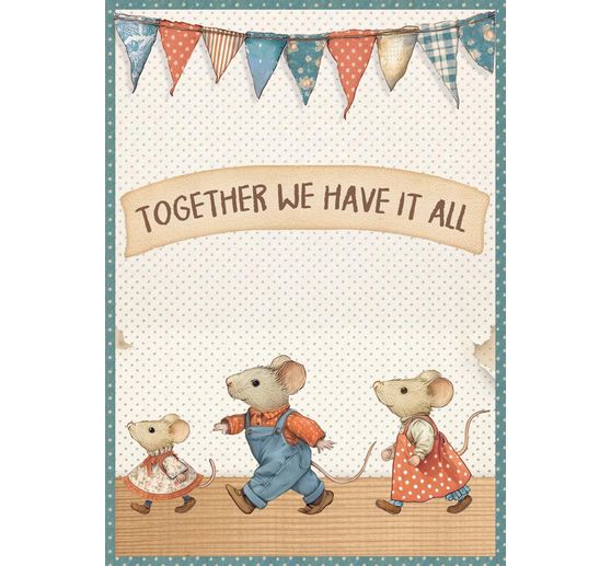 Motivo in paglia di seta assortimento "Family", set di 8 pezzi