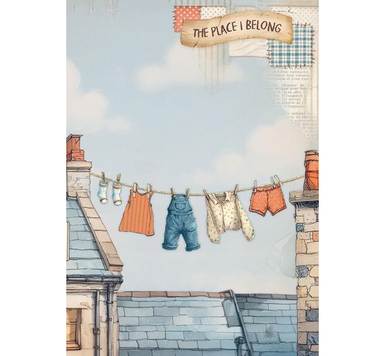 Motivo in paglia di seta assortimento "Family", set di 8 pezzi