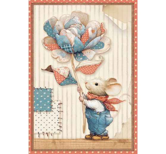 Motivo in paglia di seta assortimento "Family", set di 8 pezzi