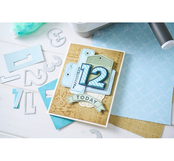 Sizzix Thinlits Punching template "Numbers by 49 and Market"