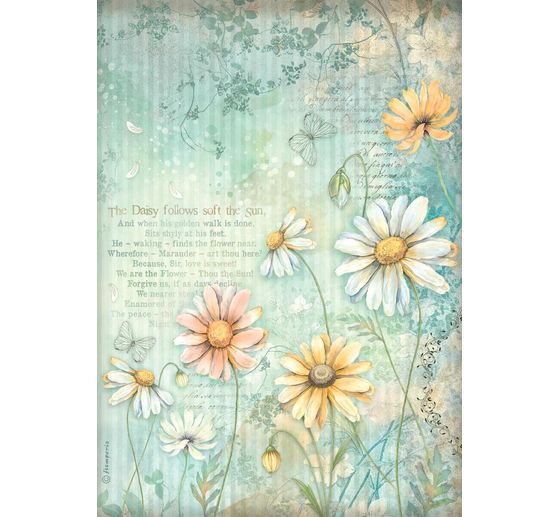 Motivo in paglia di seta assortimento "Daisy Art", set di 6 pezzi