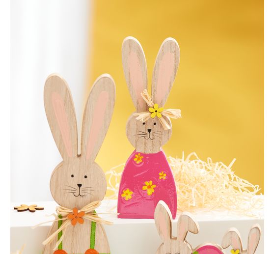 VBS Wooden bunnies "Bonni and Little Flower", set of 2