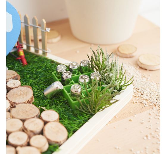 VBS Flat wooden trays, set of 4