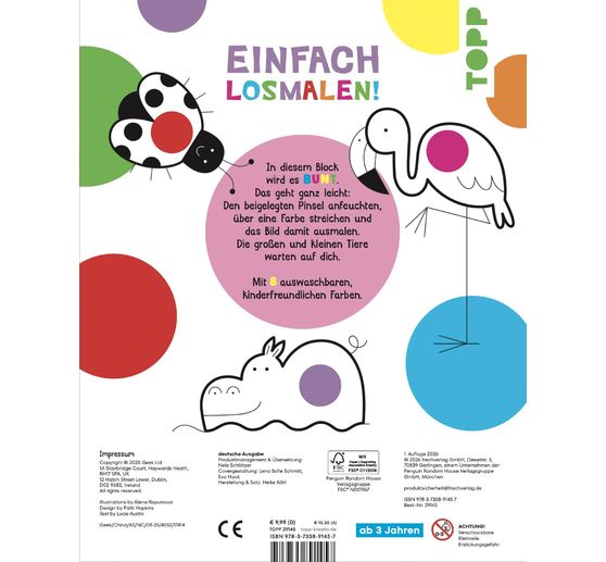 Libro "Mein erster Wasserfarben-Malblock - Tiere"