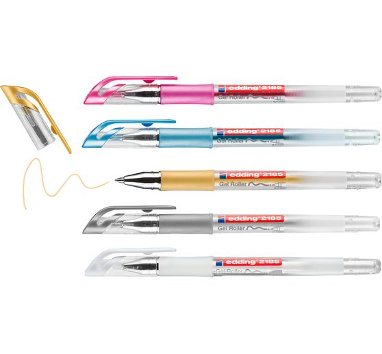 rullo gel metallizzato edding, 2185, set di 5