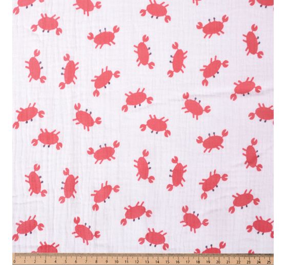 Muslin cotton fabric "Crabs"