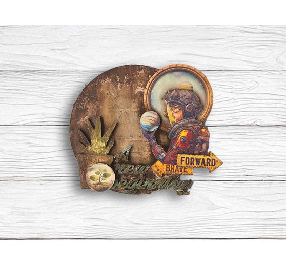 Motivo in paglia di seta backgrounds "A New Beginning", set di 8 pezzi