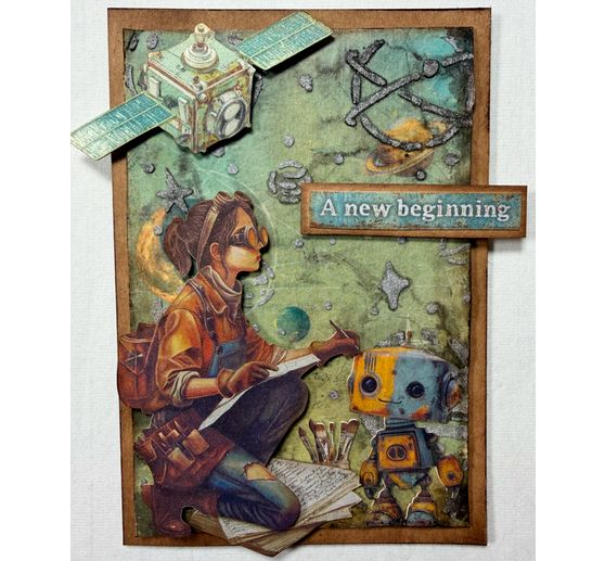 Motivo in paglia di seta backgrounds "A New Beginning", set di 8 pezzi