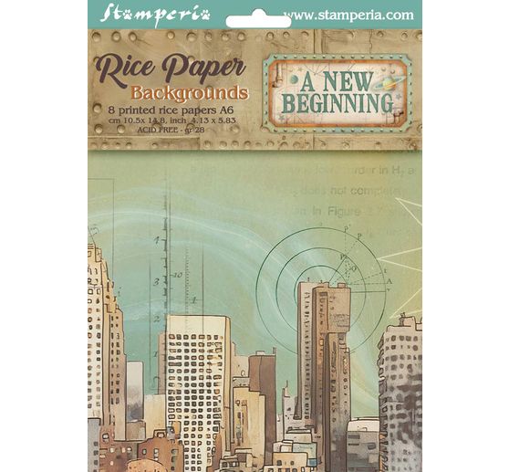 Motivo in paglia di seta backgrounds "A New Beginning", set di 8 pezzi