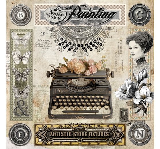 Carta per scrapbook "Typographic"