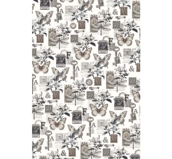 Motivo in paglia di seta assortimento"Typographic", set di 4 pezzi