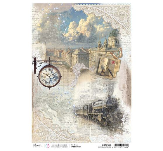 Motivo in paglia di seta "Eastern Journey - Continental Routes"