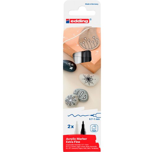 edding 5500 Acrylic "Acrylic marker - Black/White", Extra fine, set of 2