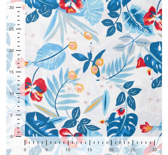 Cotton poplin fabric "Tropical Blue"