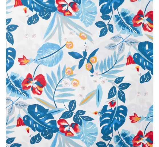 Cotton poplin fabric "Tropical Blue"
