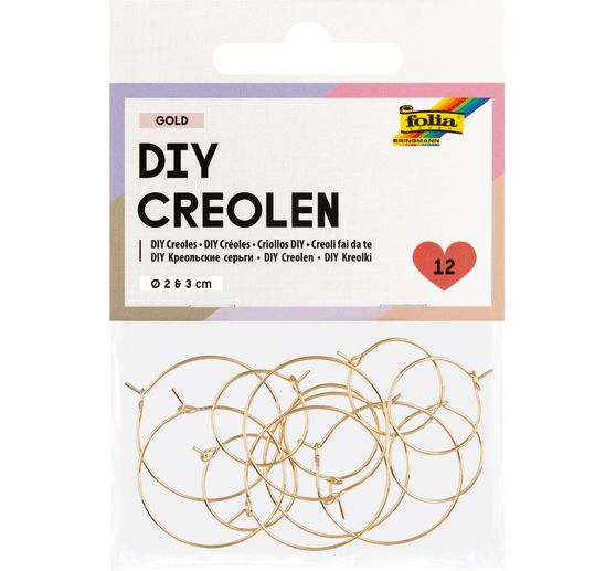 Hoop earrings, 12 pieces