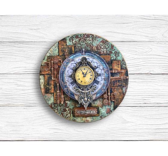 Silicone mould A5 "Gardens of Time", Clock and Flowers
