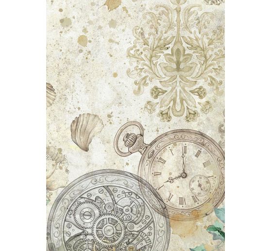 Motif straw silk backgrounds "Gardens of Time", set of 8