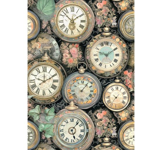 Motif straw silk backgrounds "Gardens of Time", set of 8