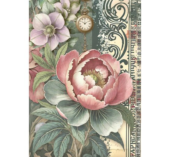 "Giardini del tempo" Assortimento di seta paglia con motivi, set di 8 pezzi