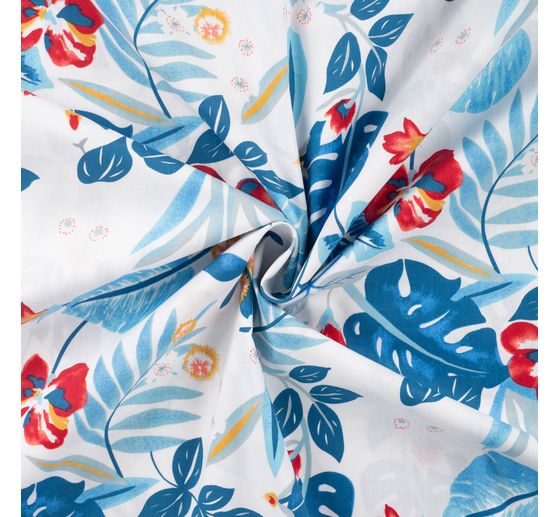 Tessuto popeline di cotone "Tropical Blue"