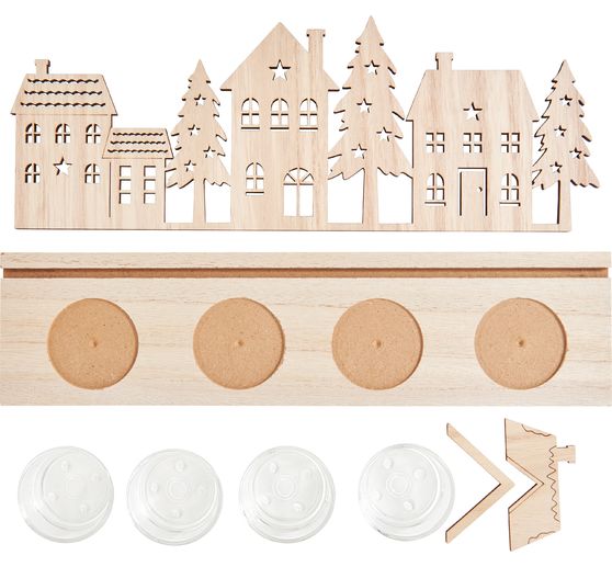 VBS Portacandele tealight "Case e Pini"