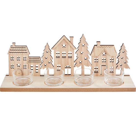 VBS Portacandele tealight "Case e Pini"