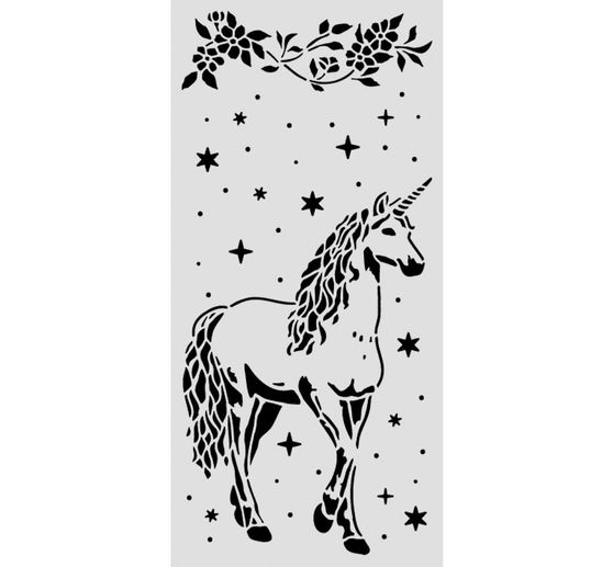 Stencil "Wonderland - Unicorn", 12 x 25 cm