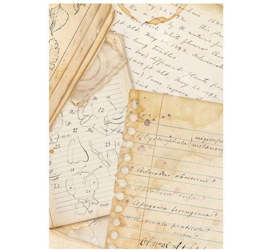 Seta di paglia con motivi backgrounds "All Around", DIN A6, set di 8 pezzi