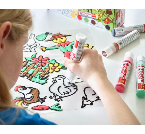 Window Color KiDs "Farm", 6 x 25 ml