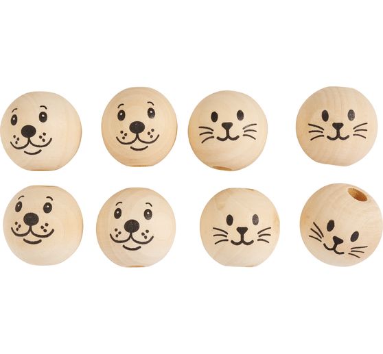 Teste di legno "Cane e Gatto", set da 8