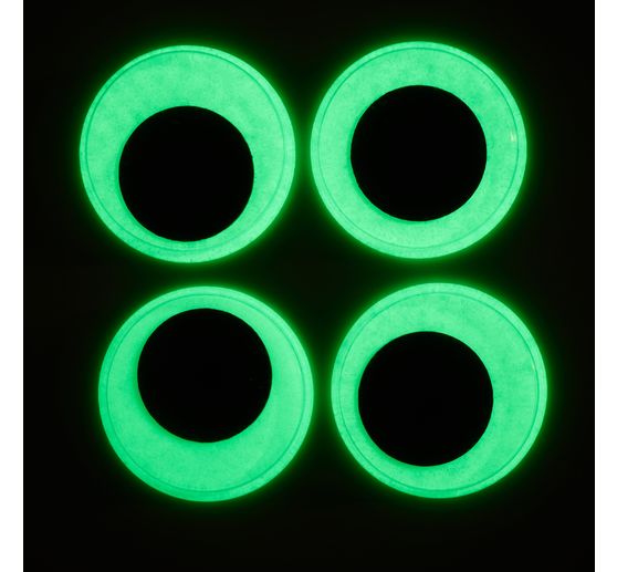 Occhi mobili autoadesivi "Fosforescenti", &Oslash; 35 mm, 4 pezzi
