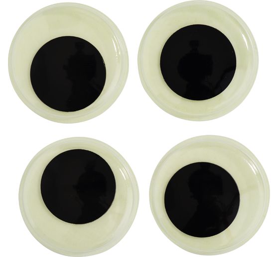 Occhi mobili autoadesivi "Fosforescenti", &Oslash; 35 mm, 4 pezzi
