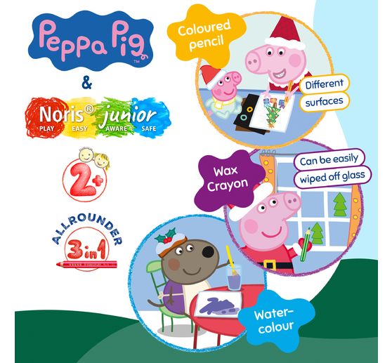 Noris junior Children&rsquo;s coloured pencils "Peppa Pig", + 1 sharpener