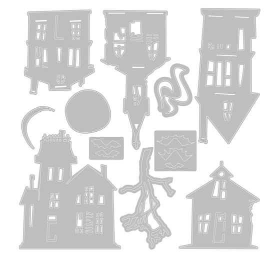 Sizzix Thinlits Punching template "Ghost Town by Tim Holtz"