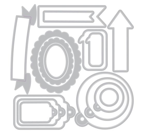 Fustella Sizzix Framelits "Banners, Tags & Labels"