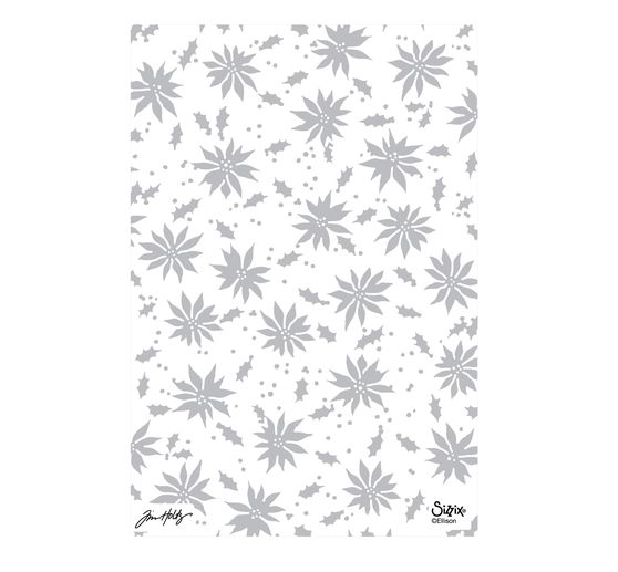 Modello di goffratura Sizzix A5 "Holly Poinsettia by Tim Holtz"