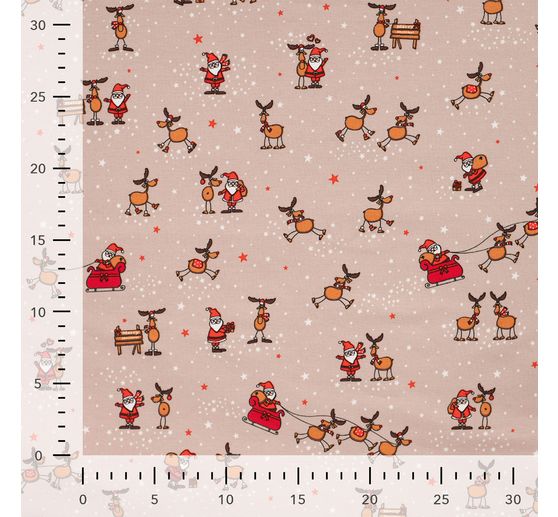 Tessuto jersey "Santa e Rudolf"