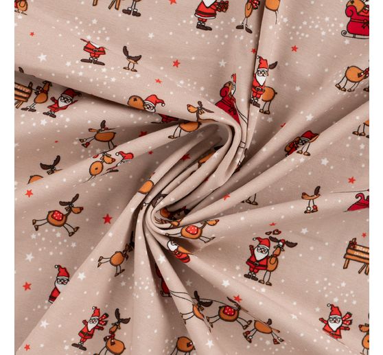 Tessuto jersey "Santa e Rudolf"