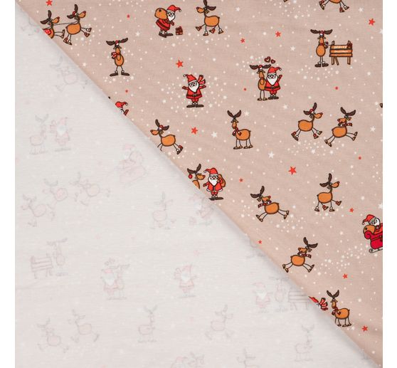Tessuto jersey "Santa e Rudolf"