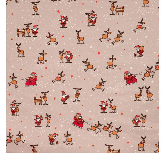Tessuto jersey "Santa e Rudolf"